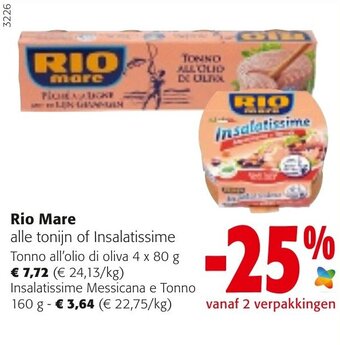 Colruyt Rio Mare Tonno all'olio di oliva aanbieding