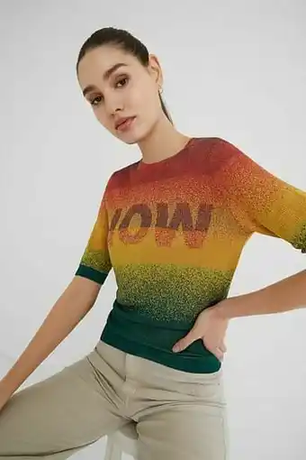 Desigual Gebreide trui met metallic kleuren - MATERIAL FINISHES - M aanbieding