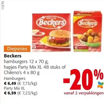 Colruyt Beckers hamburgers 12x70g aanbieding