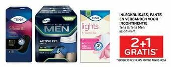 Inlegkruisjes, pants en verbanden voor incontinentie tena + tena men 2+1 gratis