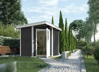 Brico Weka tuinhuis 229 GR2 antraciet 235x239cm aanbieding