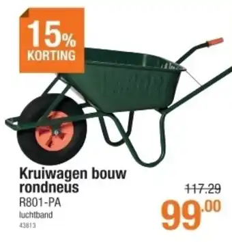 Kruiwagen bouw rondneus R801-PA 43813