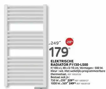 BricoPlanit Elektrische radiator f1130-l500 aanbieding