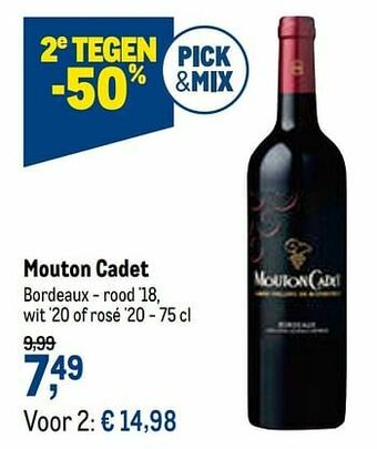 Makro Mouton cadet bordeaux - rood `18, wit `20 of rosé `20 aanbieding