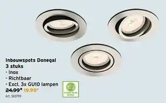 Inbouwspots donegal 3 stuks