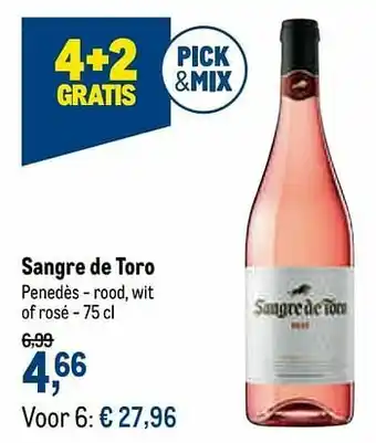 Makro Sangre de toro penedès - rood, wit of rosé aanbieding