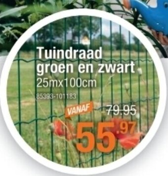Cevo Tuindraad groen en zwart 25mx100cm 85393-101183 aanbieding