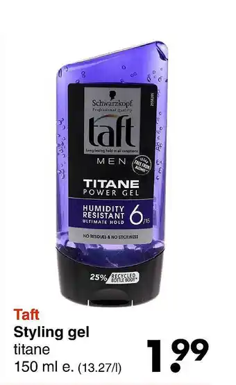 Wibra Taft Styling Gel aanbieding