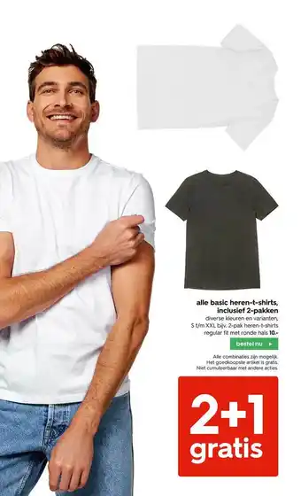 HEMA Alle Basic Herentshirts, Inclusief 2pakken aanbieding