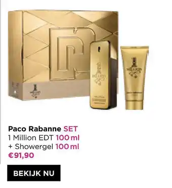 ICI PARIS XL Paco Rabanne Set 1 Million Edt 100 Ml, Showergel 100 Ml aanbieding