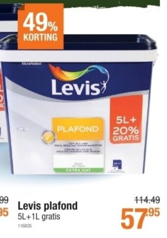 Cevo Levis plafond 5L+1L gratis 116835 aanbieding