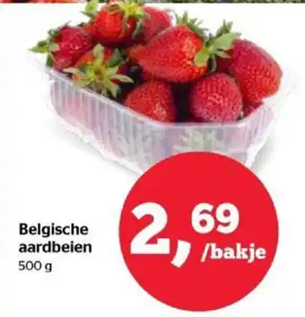 Spar Belgische aardbeien 500g aanbieding