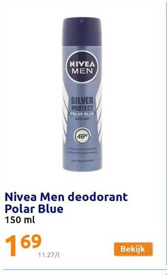 Action Nivea Men Deodorant Polar Blue aanbieding