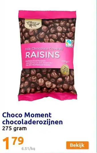 Action Choco Moment Chocoladerozijnen aanbieding