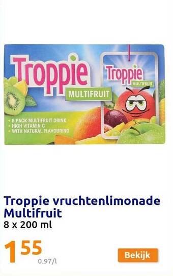 Action Troppie Vruchtenlimonade Multifruit aanbieding