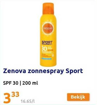 Action Zenova Zonnespray Sport aanbieding