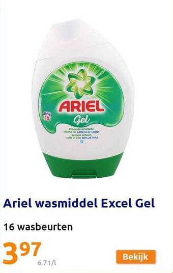 Action Ariel Wasmiddel Excel Gel aanbieding