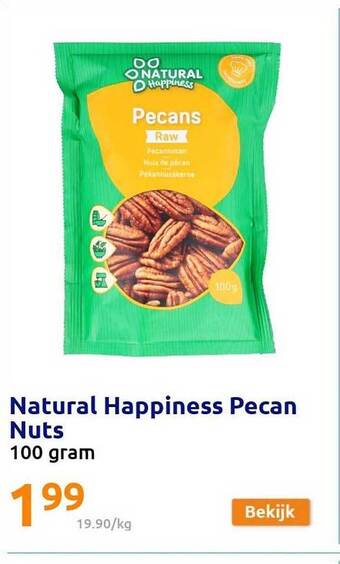 Action Natural Happiness Pecan Nuts aanbieding