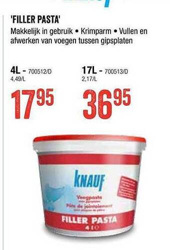 HandyHome Knauf 'filler Pasta' aanbieding