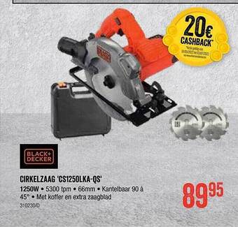 HandyHome Black+decker Cirkelzaag 'cs1250lka-qs' aanbieding