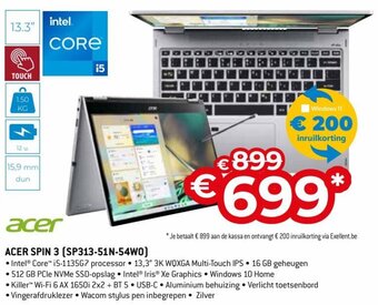 Exellent Acer Spin 3 (SP313-51N-54W0) aanbieding