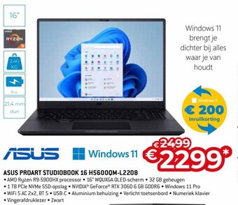 Exellent Asus Proart Studiobook 16 H5600QM-L2208 aanbieding