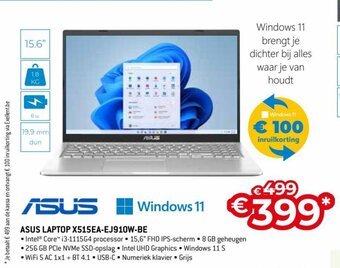 Exellent Asus Laptop X515EA-EJ910W-BE aanbieding