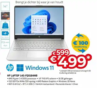 Exellent HP Laptop 14S-FQ0184NB aanbieding