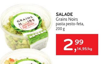Alvo Salade Grains Noirs Pasta Pesto-Feta aanbieding