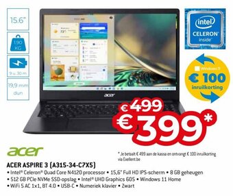 Exellent Acer Aspire 3 (A315-34-C7X5) aanbieding