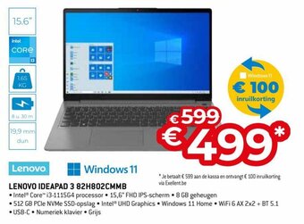 Exellent Lenovo Ideapad 3 82H802CMMB aanbieding