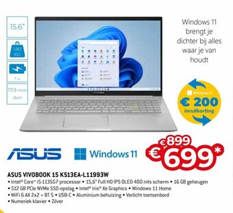 Exellent Asus Vivobook 15 K513EA-L11993W aanbieding