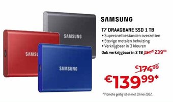 Exellent Samsung T7 Draagbare SSD 1 TB aanbieding