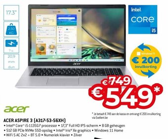 Exellent Acer Aspire 3 (A317-53-56XH) aanbieding