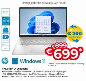 Exellent Hp Laptop 17-CN0098NB aanbieding
