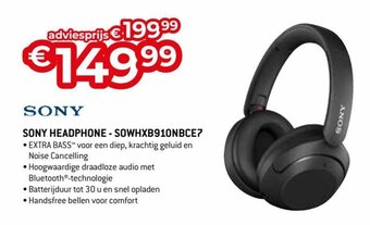 Sony Headphone - SOWHXB910NBCE7