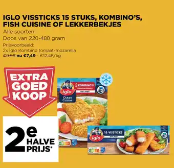 Iglo Vissticks 15 Stucks, Kobino's, Fish Cuisine of Lekkerbekjes 220-480gram