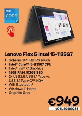 CompuDeals Lenovo Flex 5 Intel i5-1135G7 aanbieding