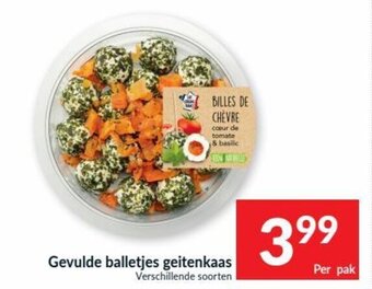 Intermarché Gevulde balletjes geitenkaas aanbieding