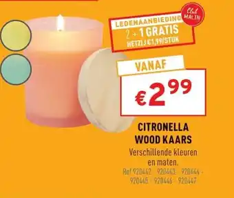 Trafic Citronella Wood Kaars aanbieding