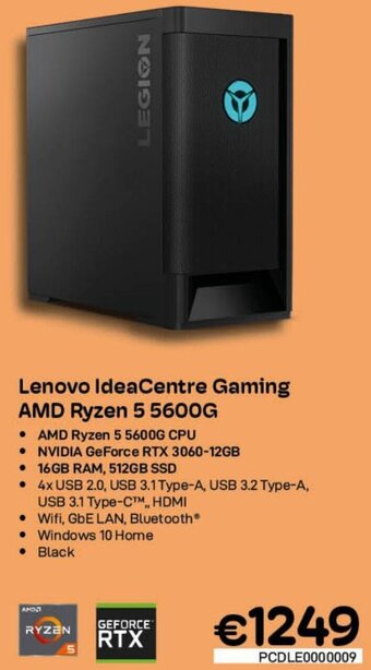 CompuDeals Lenovo IdeaCentre Gaming AMD Ryzen 5 5600G aanbieding