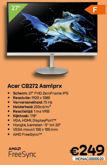 CompuDeals Acer CB272 Asmiprx aanbieding