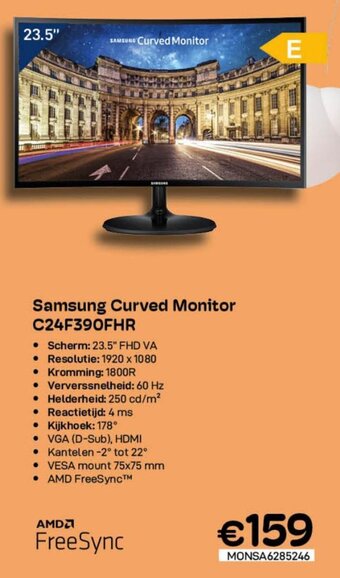 CompuDeals Samsung Curved Monitor C24F390FHR aanbieding