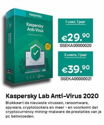 CompuDeals Kaspersky Lab Anti-Virus 2020 aanbieding