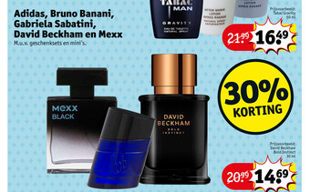 Kruidvat Adidas, bruno banani, gabriela sabatini, david beckham en mexx aanbieding
