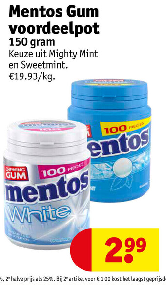 Kruidvat Mentos gum voordeelpot aanbieding