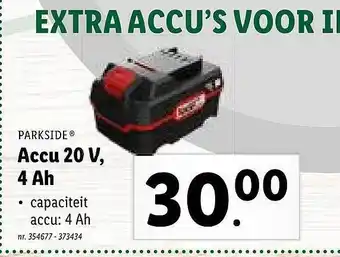 Lidl Accu 20v 4 Ah aanbieding