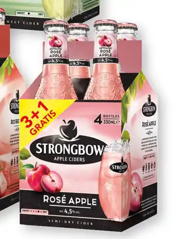 BelBev Strongbow Rose Apple 4x33 cl aanbieding