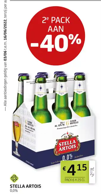 BelBev Stella Artois 0,0% pack 6x25 cl aanbieding