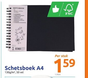 Action Schetsboek A4 per stuk aanbieding